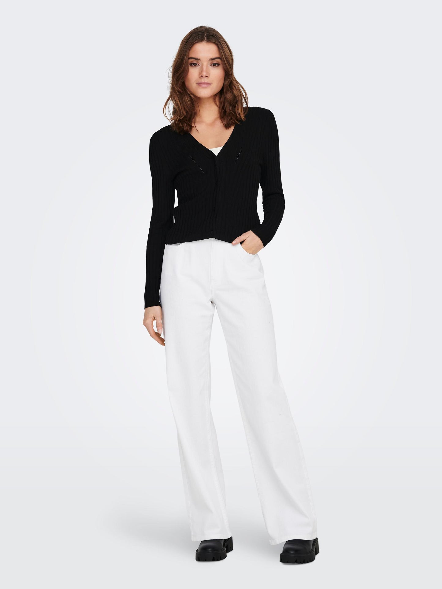 ONLMEDDI LS RIB BUTTON CARDIGAN CC KNT