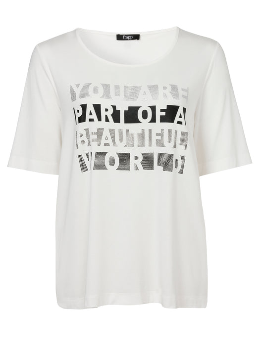 T-Shirt Rundhals 1/2 Arm Motiv Strass