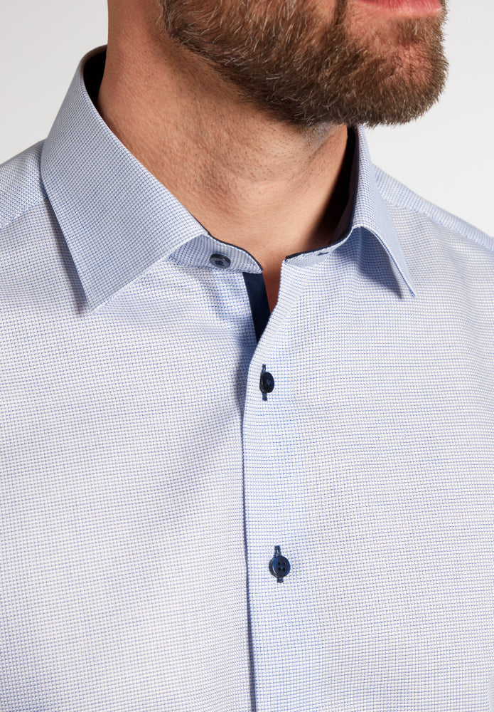 ETERNA strukturiertes Baumwoll-Kurzarmhemd MODERN FIT