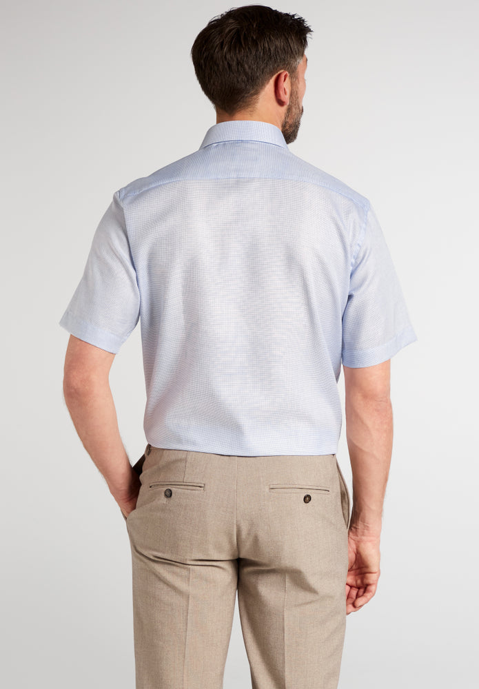 ETERNA strukturiertes Baumwoll-Kurzarmhemd MODERN FIT