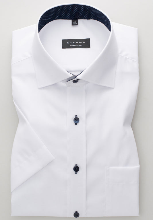 ETERNA unifarbenes Pinpoint Kurzarmhemd COMFORT FIT