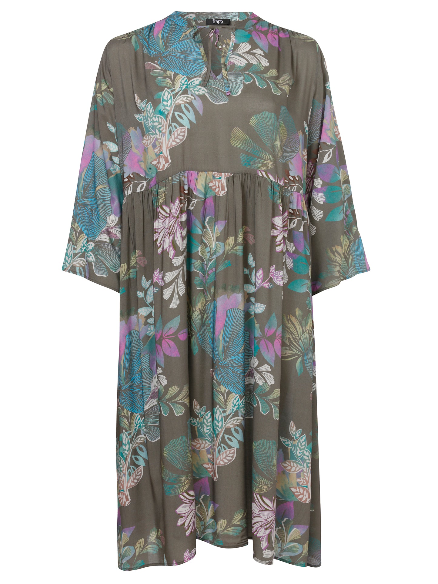 Kleid Rundhals 3/4 Arm Druck