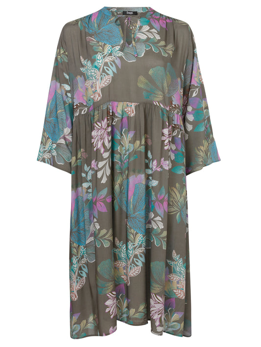 Kleid Rundhals 3/4 Arm Druck