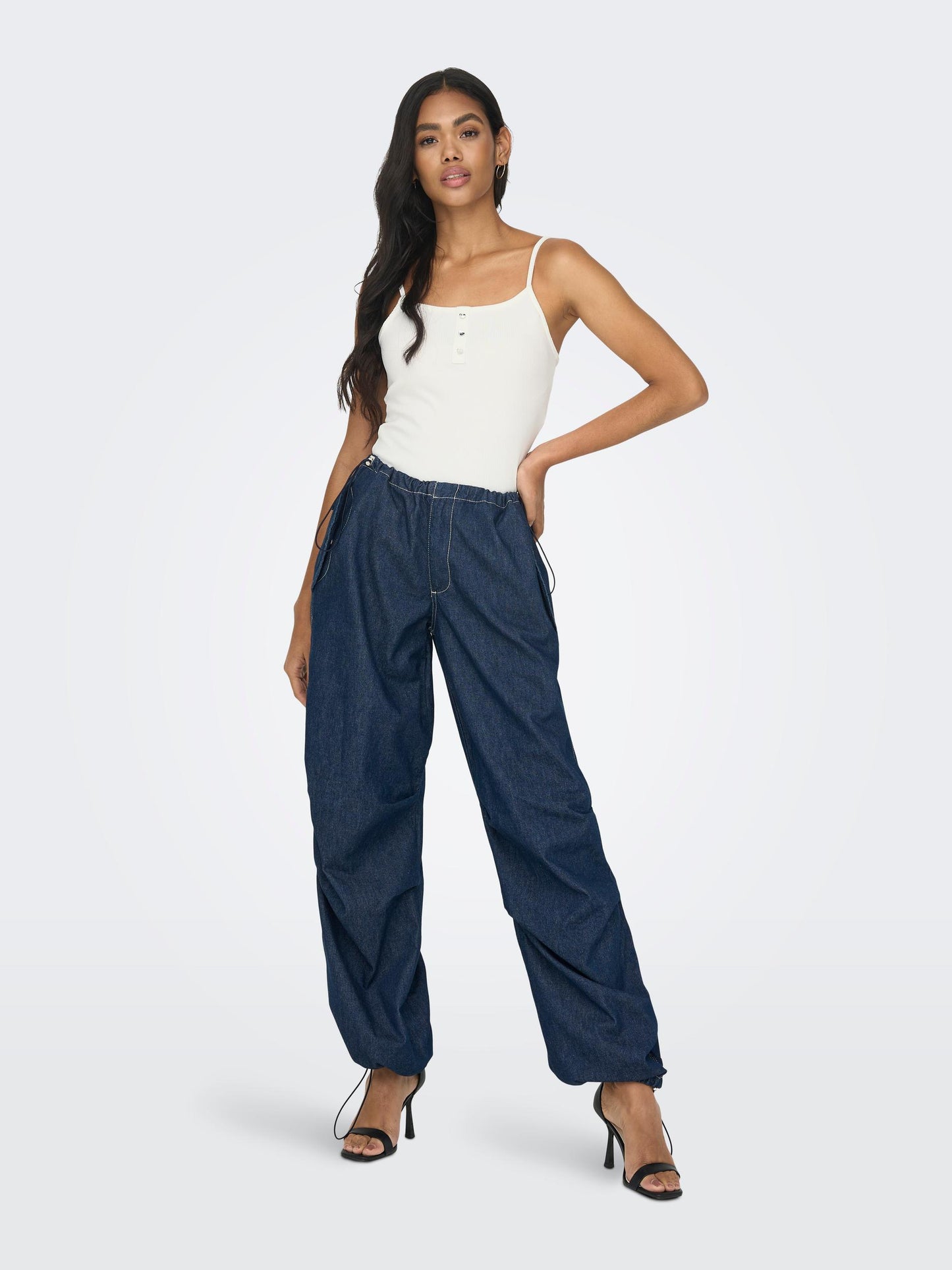 ONLUNINA LIFE S/L HEART BUTTON TOP JRS
