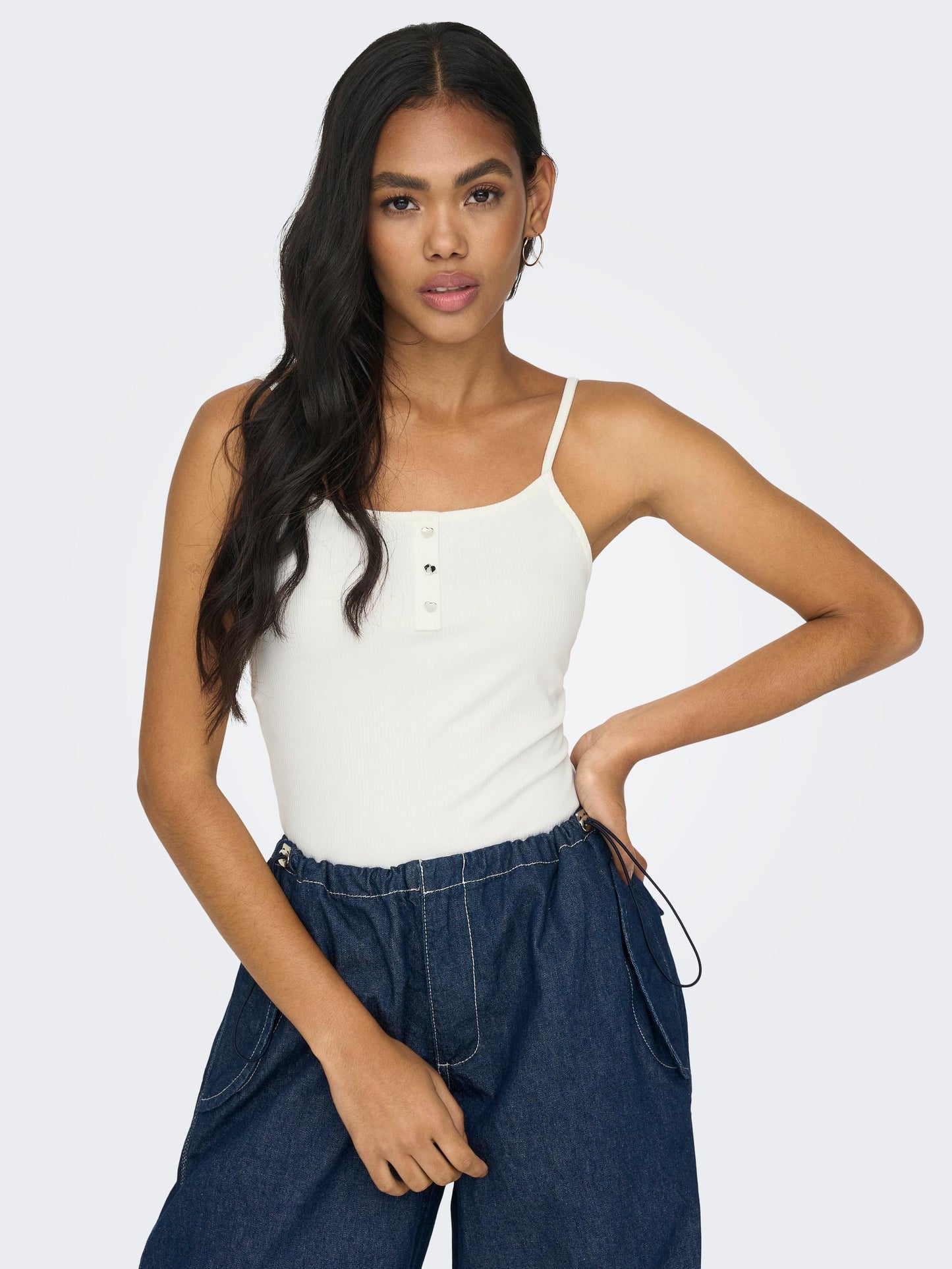 ONLUNINA LIFE S/L HEART BUTTON TOP JRS