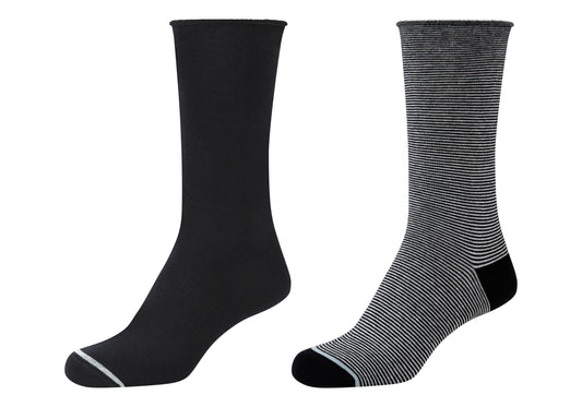 Women organic striped rolled Socks 2p