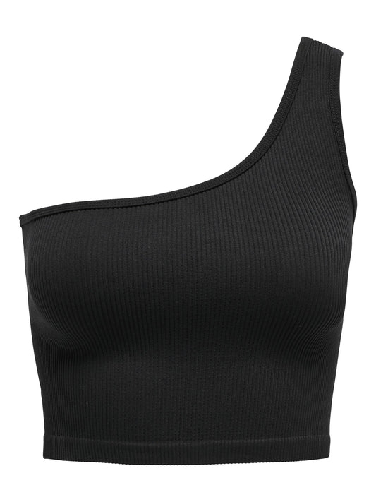 ONLGWEN RIB ASYMMETRIC CROP TOP PNT