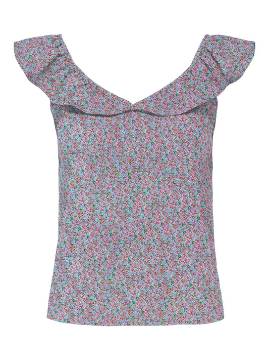 ONLNOVA LIFE S/L FRILL TOP AOP PTM