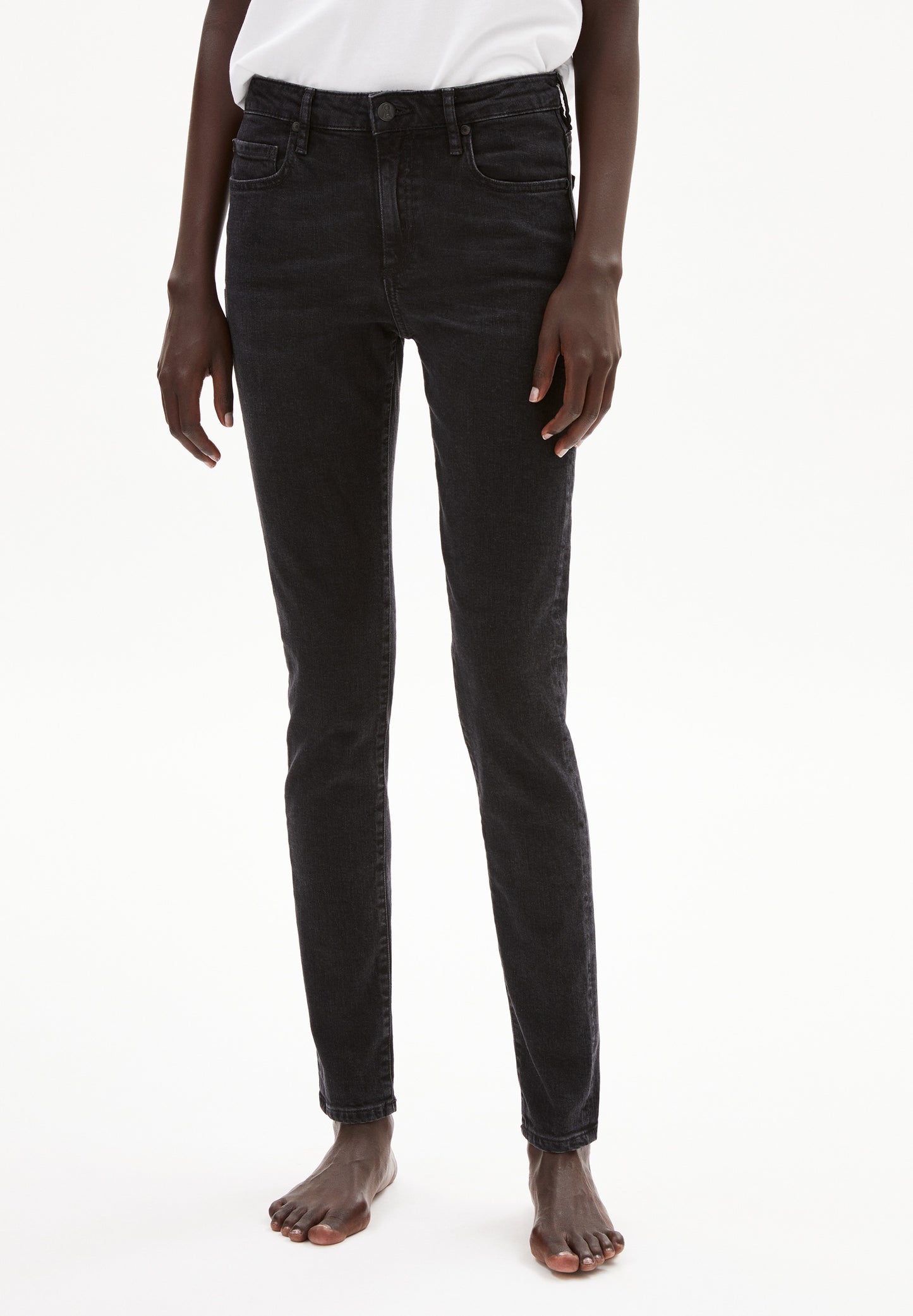 TILLAA Denims / 5 Pockets Skinny Solid, washed down black