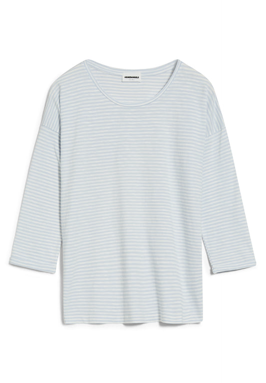 SIANAA LOVELY STRIPES Shirts Longsleeve Streifen, morning sky-oatmilk