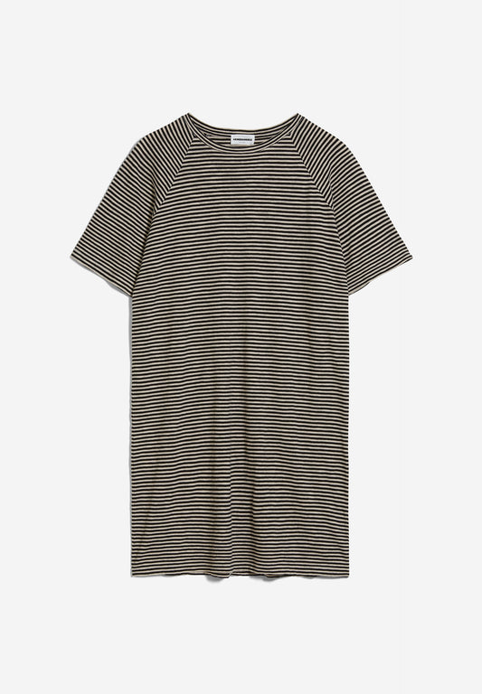 CHAARU LOVELY STRIPES Kleider Jersey Solid, black-light desert