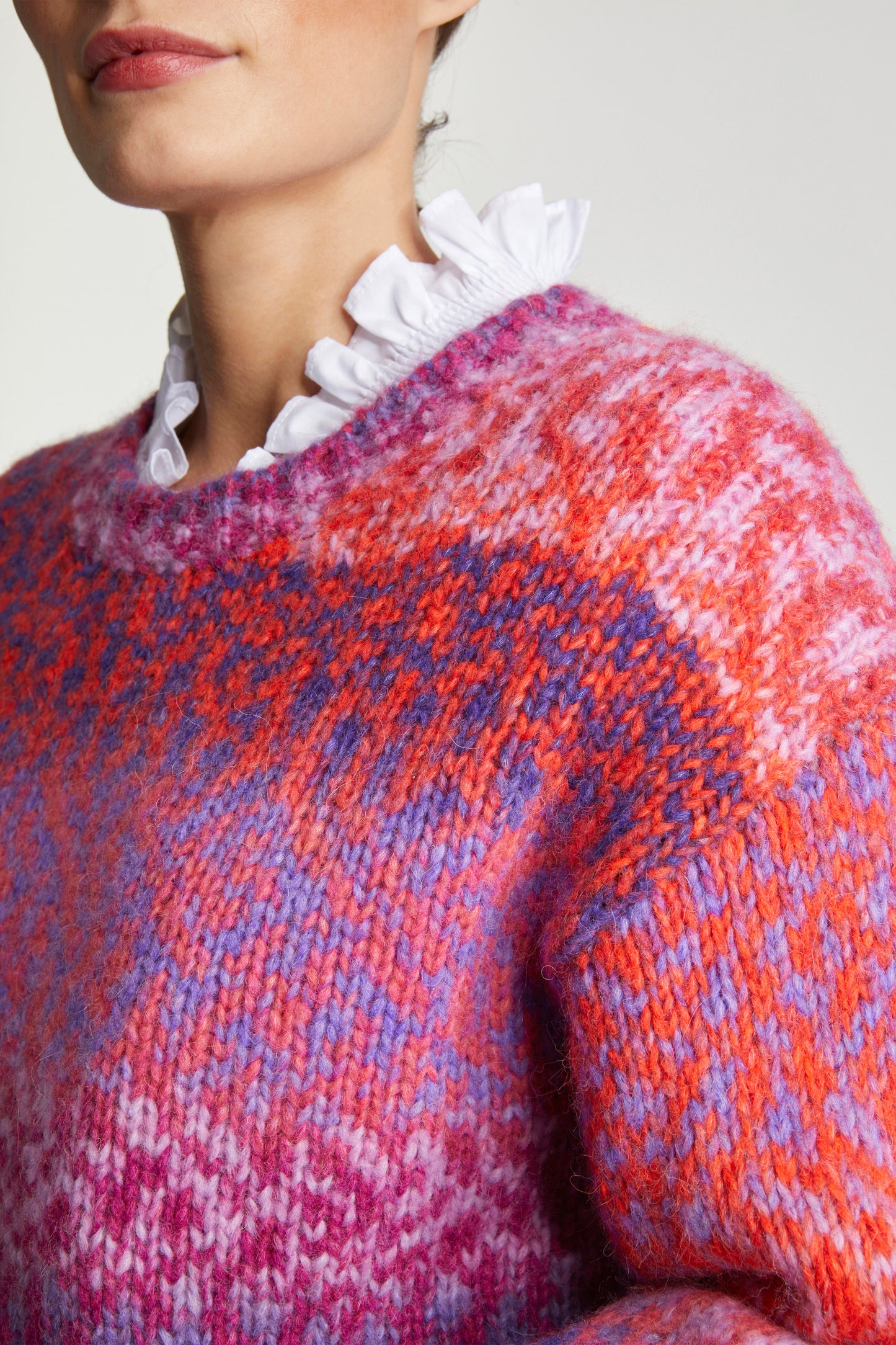 crew-neck print yarn