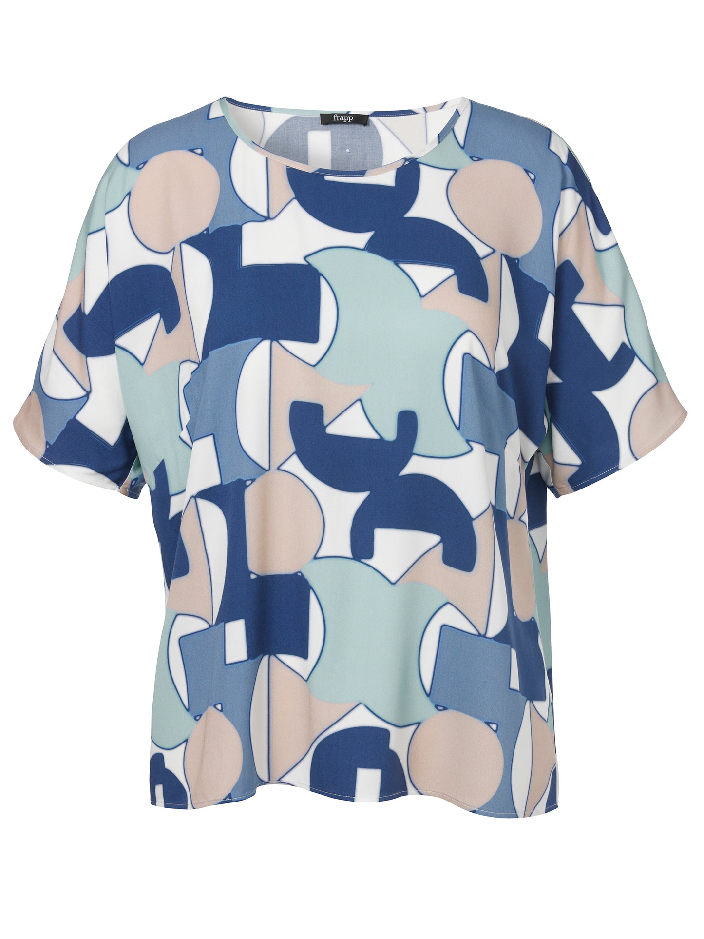 Bluse Rundhals ohne Arm Druck