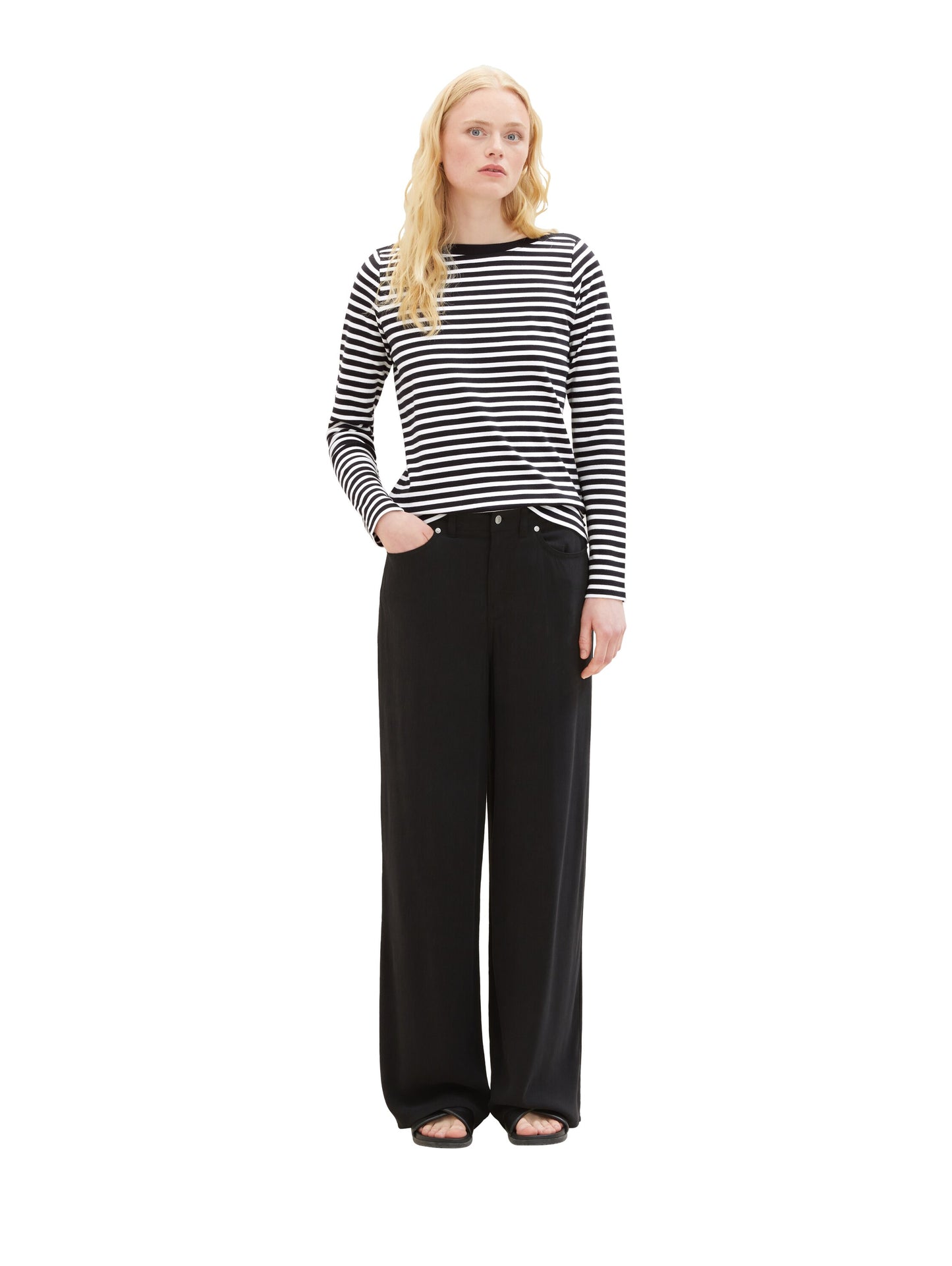 Gestreiftes Langarmshirt mit Bio-Baumwolle