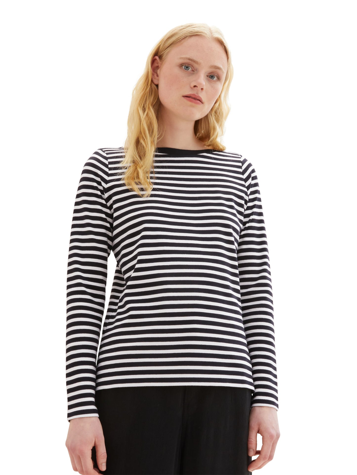 Gestreiftes Langarmshirt mit Bio-Baumwolle