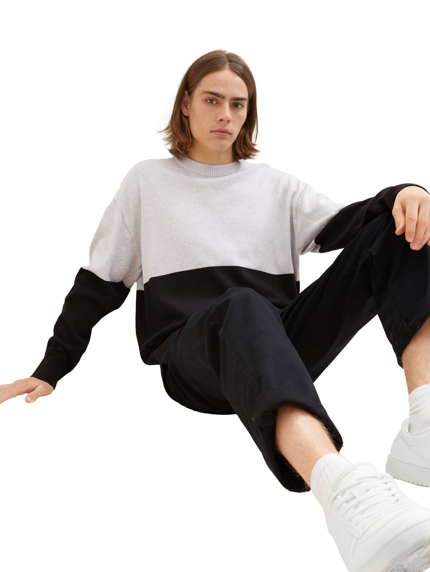 Strickpullover mit Colour Blocking