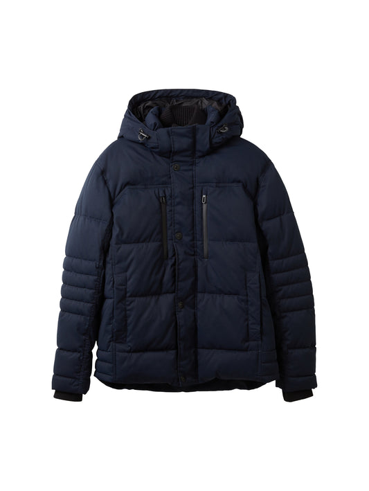 Pufferjacke mit abnehmbarer Kapuze