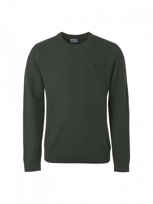 Pullover Crewneck Solid Jacquard