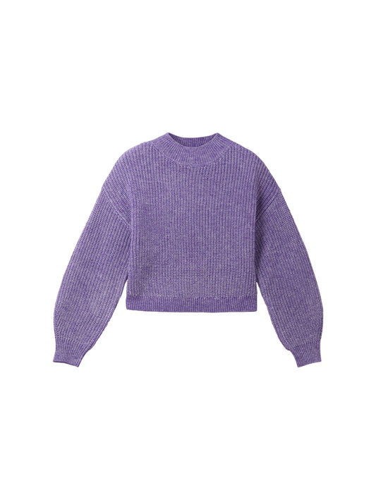 Mehrfarbiger Strickpullover mit recyceltem Polyester