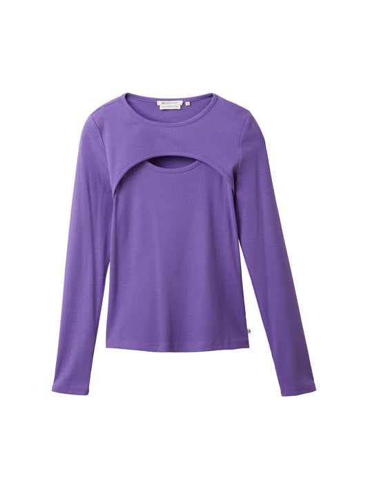 Langarmshirt mit Rippstruktur