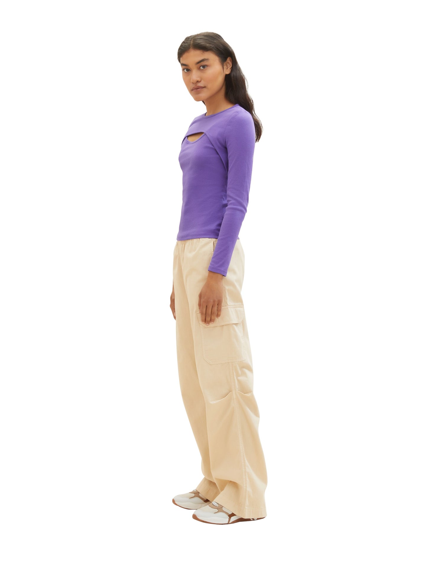 Langarmshirt mit Rippstruktur