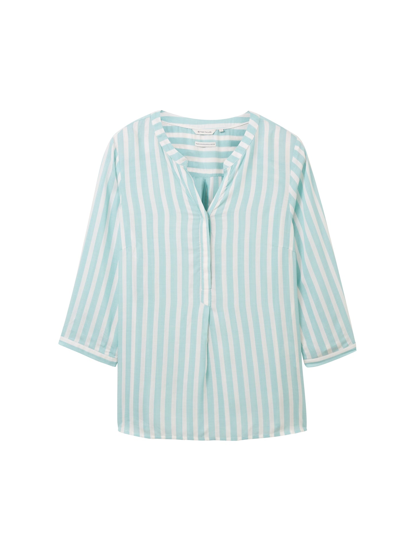 Plus - Gestreifte Henleybluse mit LENZING(TM) ECOVERO(TM)