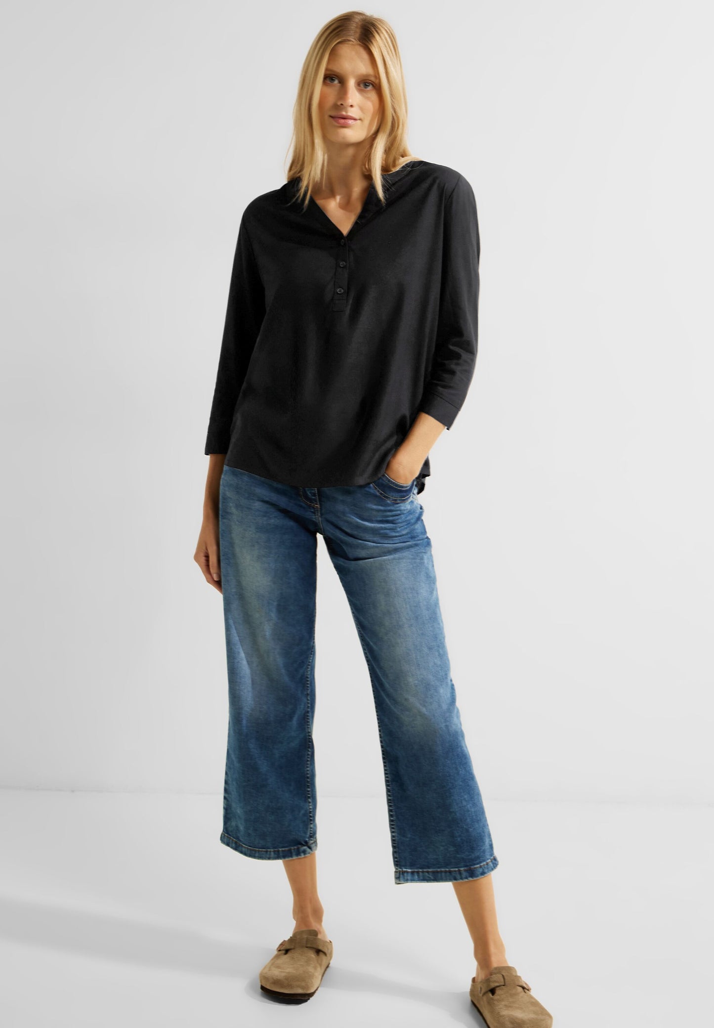 Viskose Bluse in Unifarbe