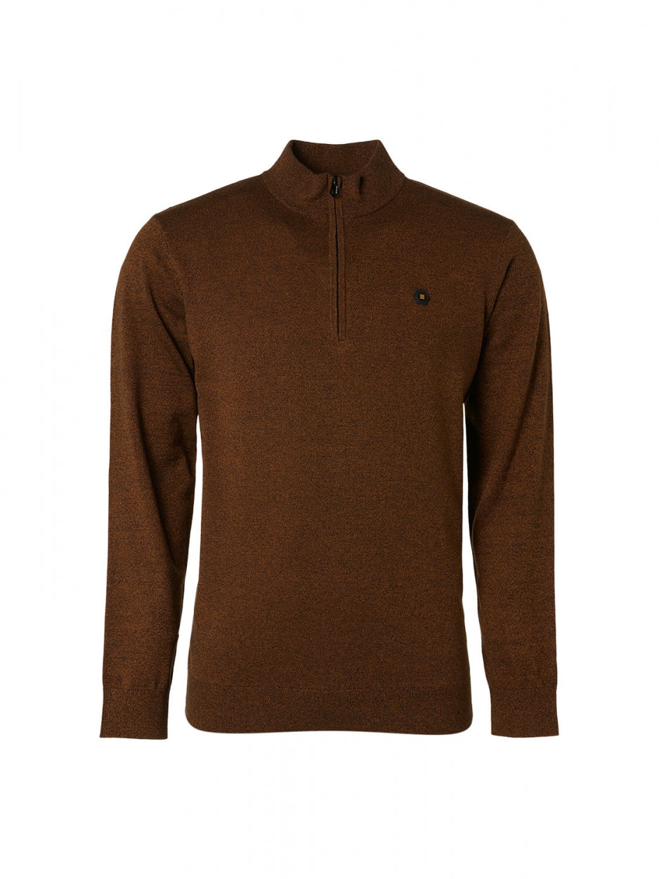 Pullover Half Zip 2 Coloured Melange