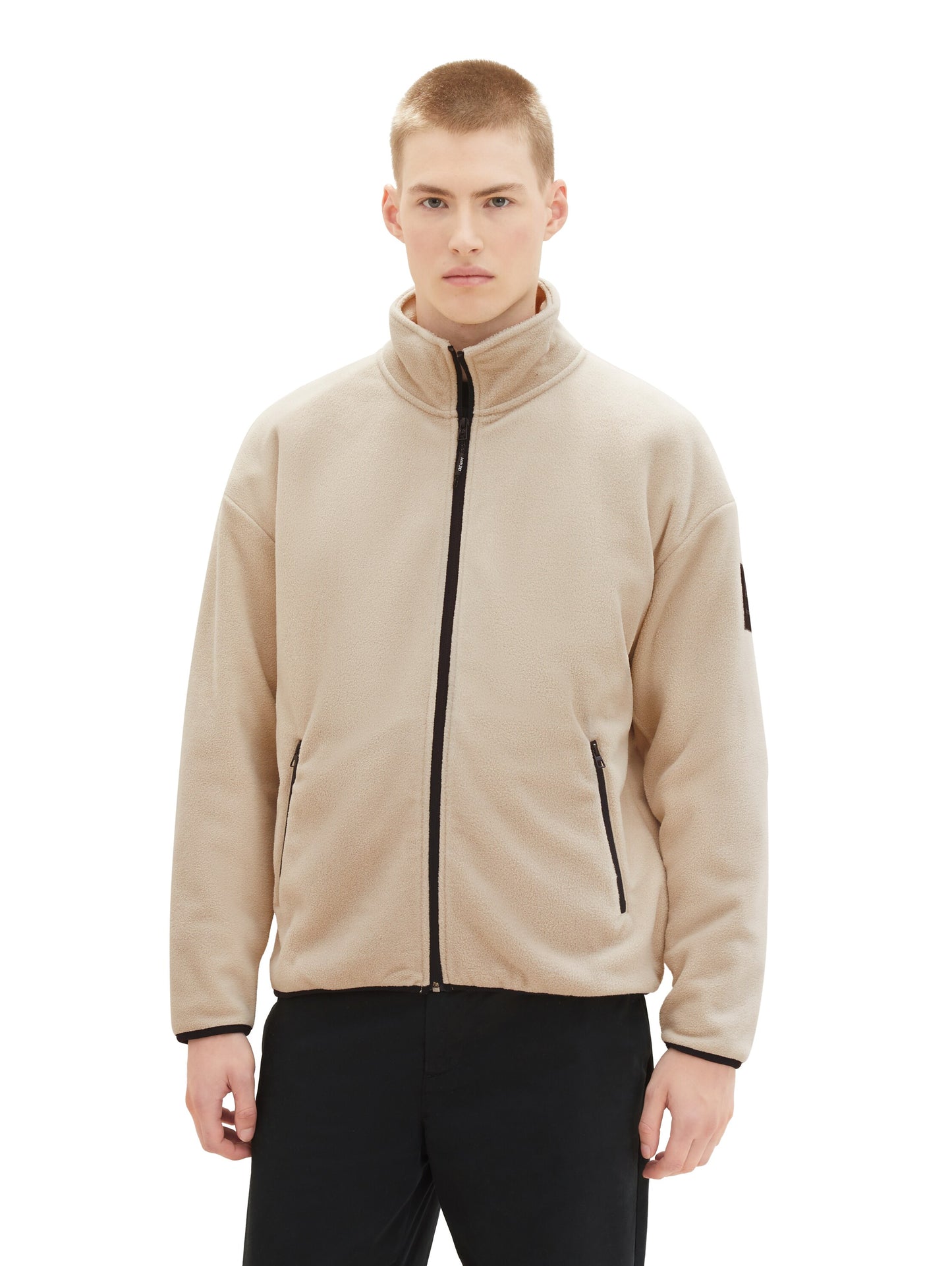 relaxed fleece sweat jacket