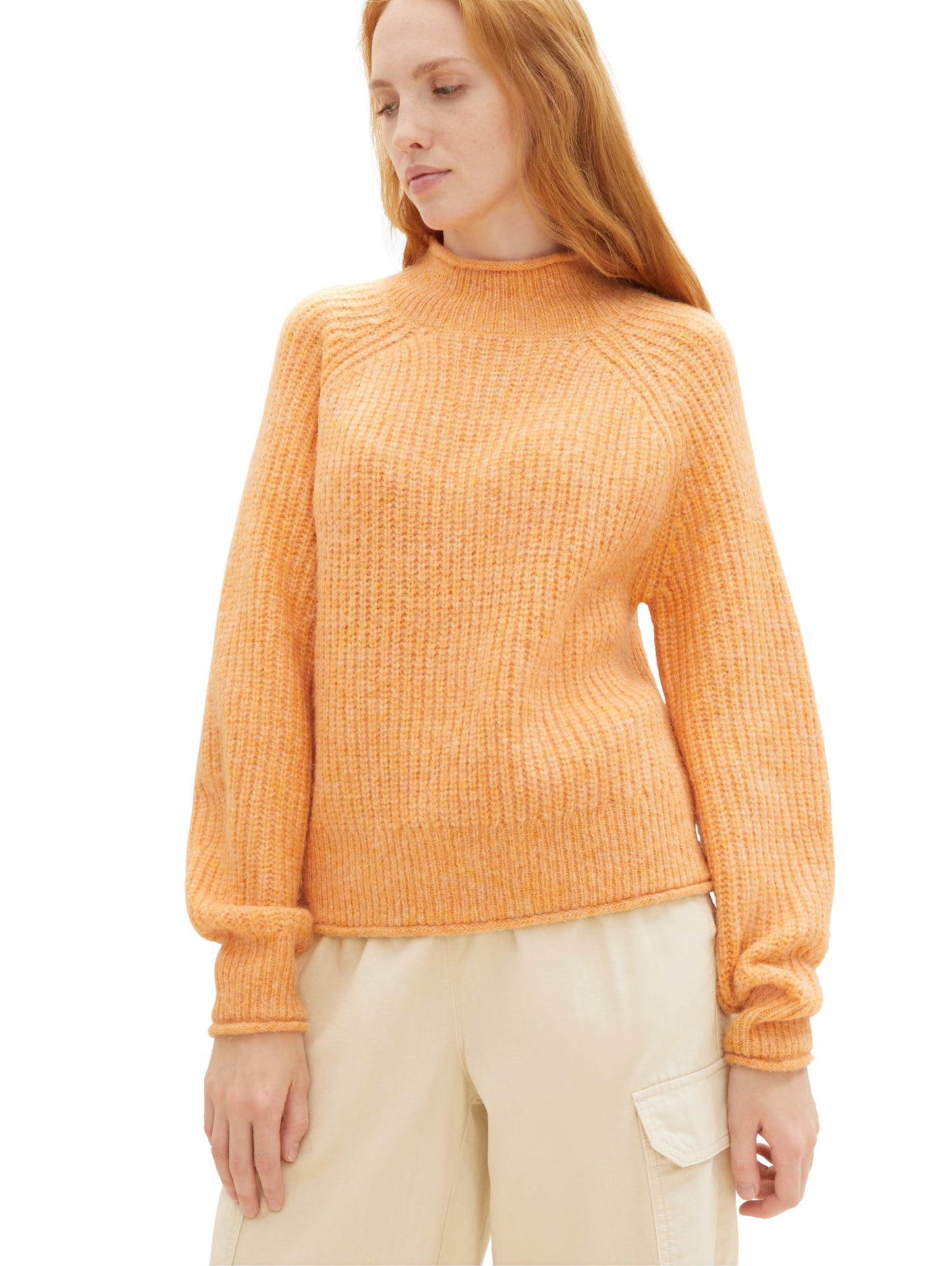 Strickpullover mit Stehkragen