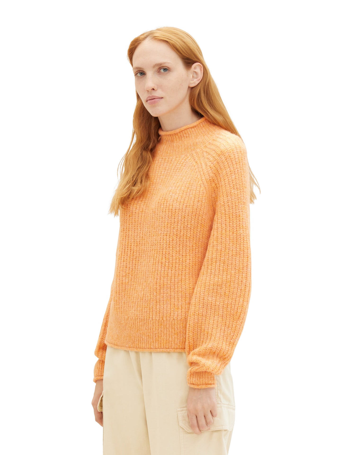 Strickpullover mit Stehkragen