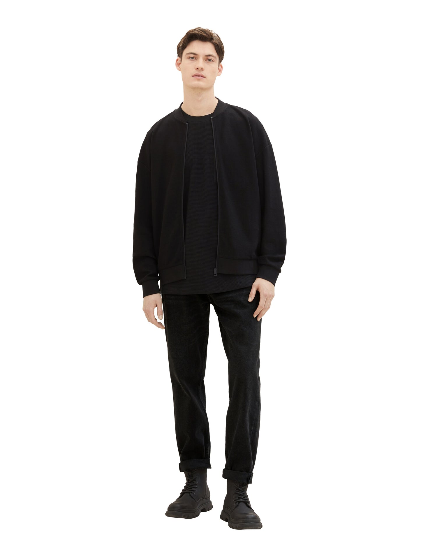 Bomber-Sweatjacke mit Struktur