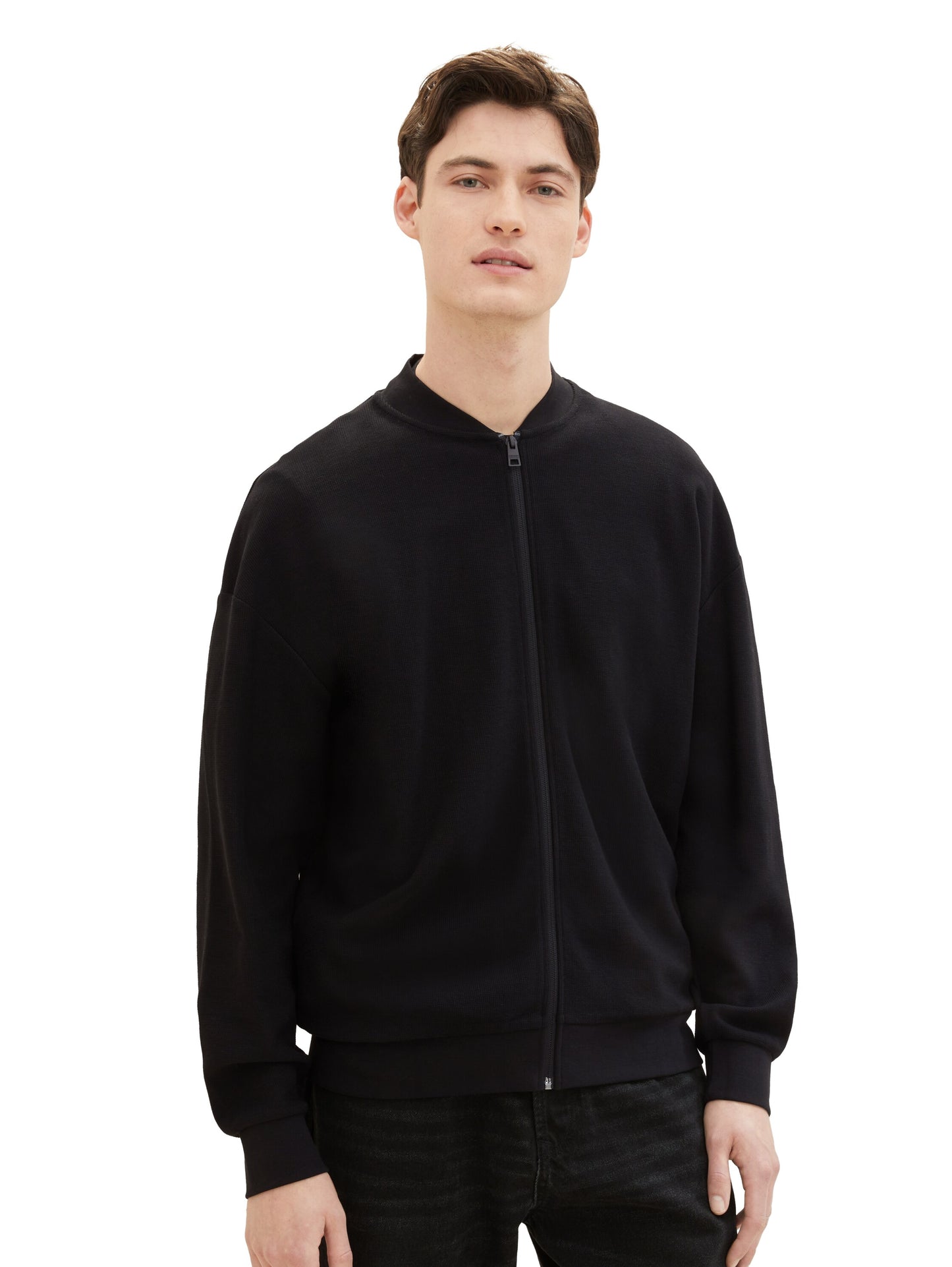 Bomber-Sweatjacke mit Struktur