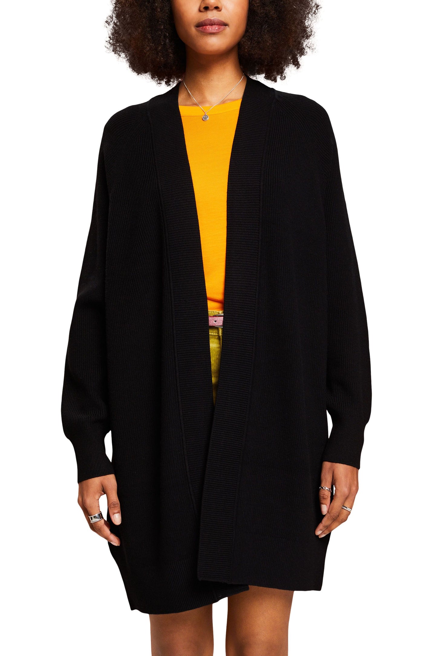 Langer gerippter Cardigan