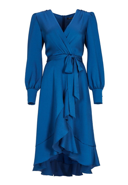 Volantkleid aus strukturiertem Satin