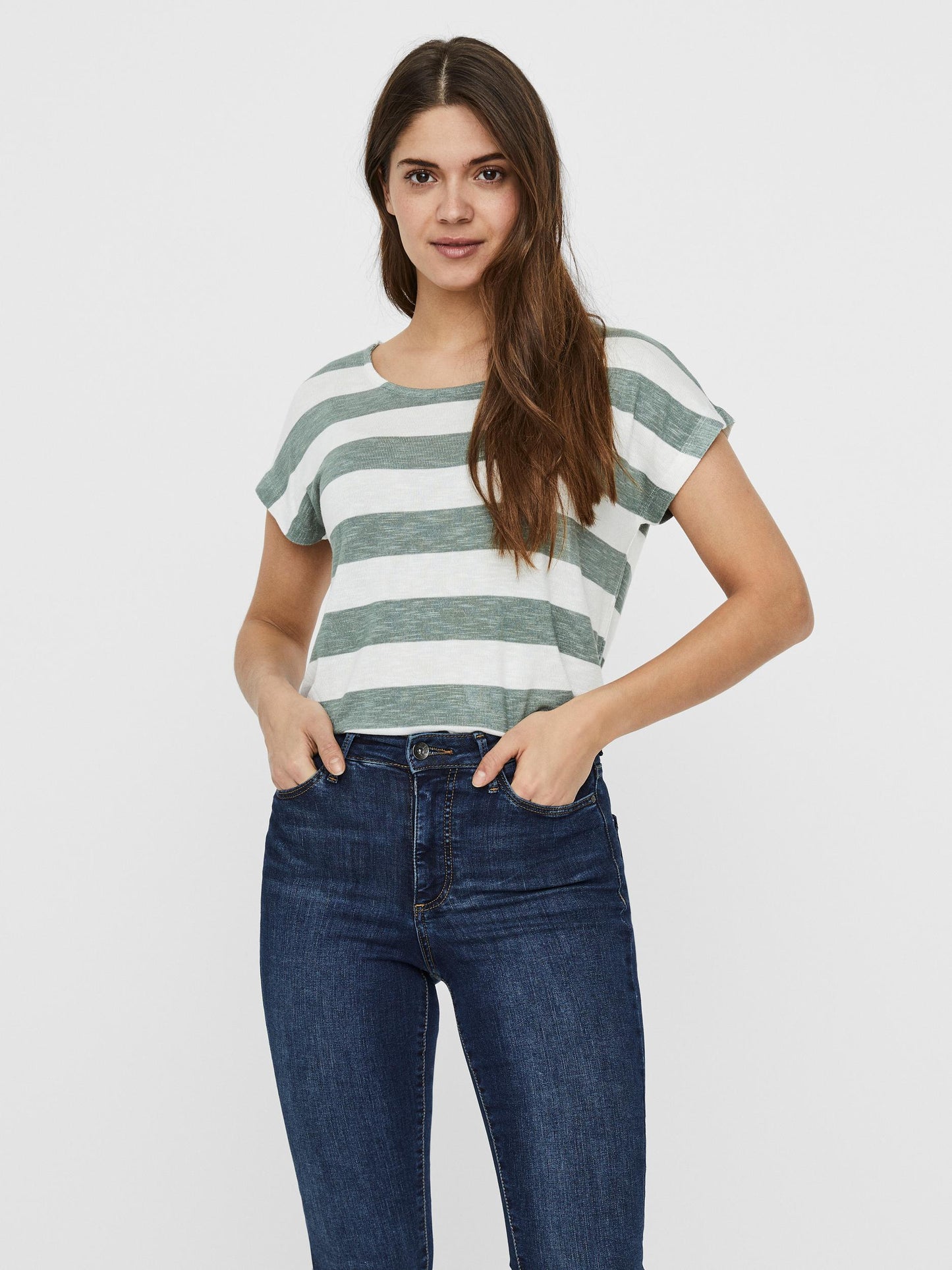 VMWIDE STRIPE S/L TOP GA JRS