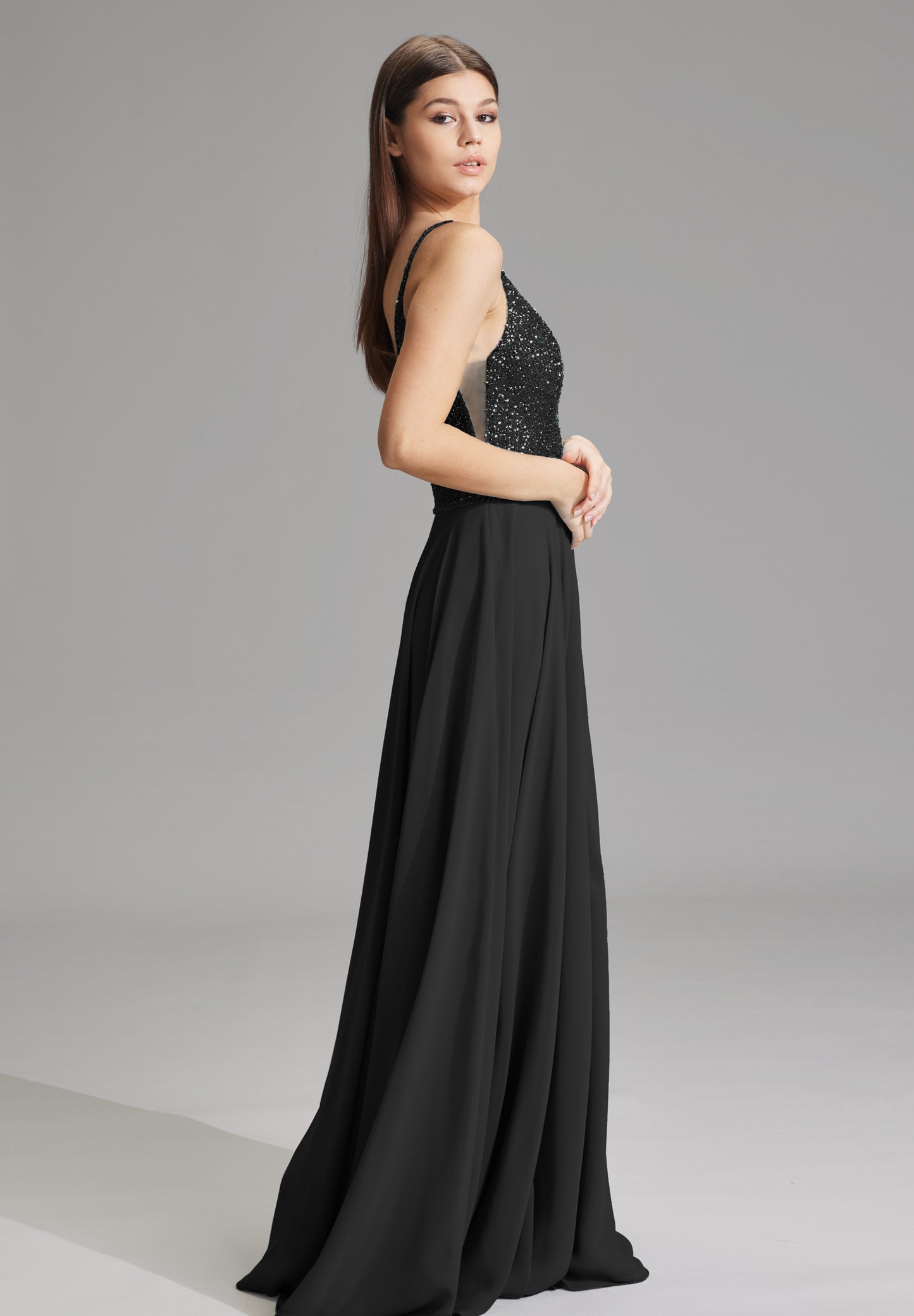 Abendkleid aus Materialmix