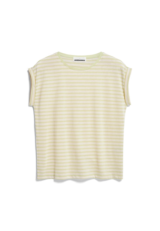 JILAANA STRIPES Shirts T-Shirt Streifen, pastel green-oatmilk