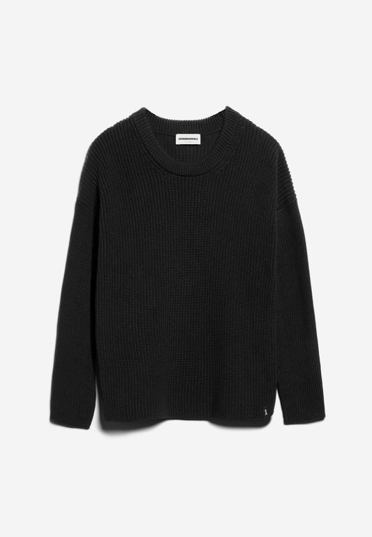 NURIAAS Strick Pullover Solid, black