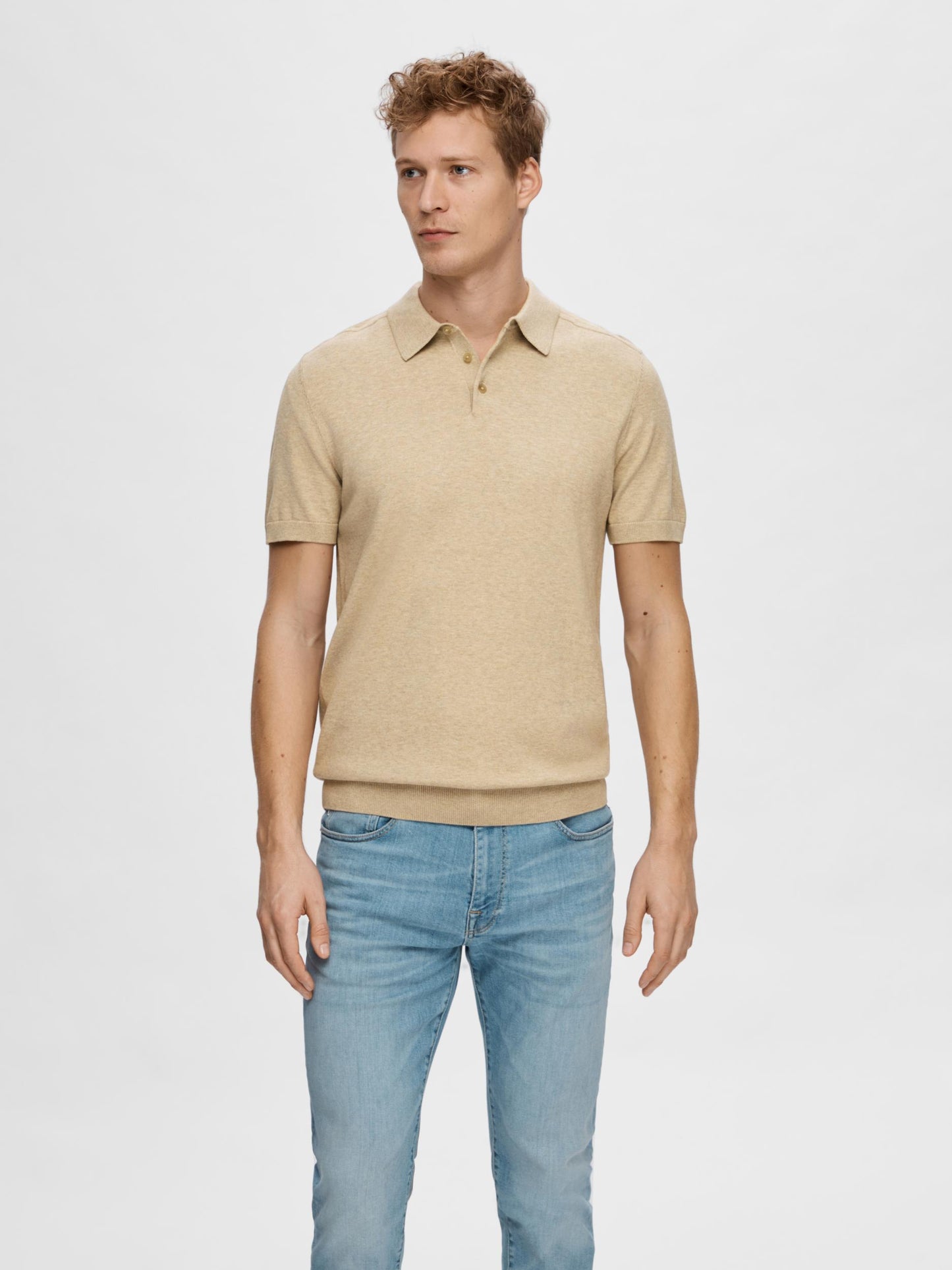 SLHBERG SS KNIT POLO NOOS