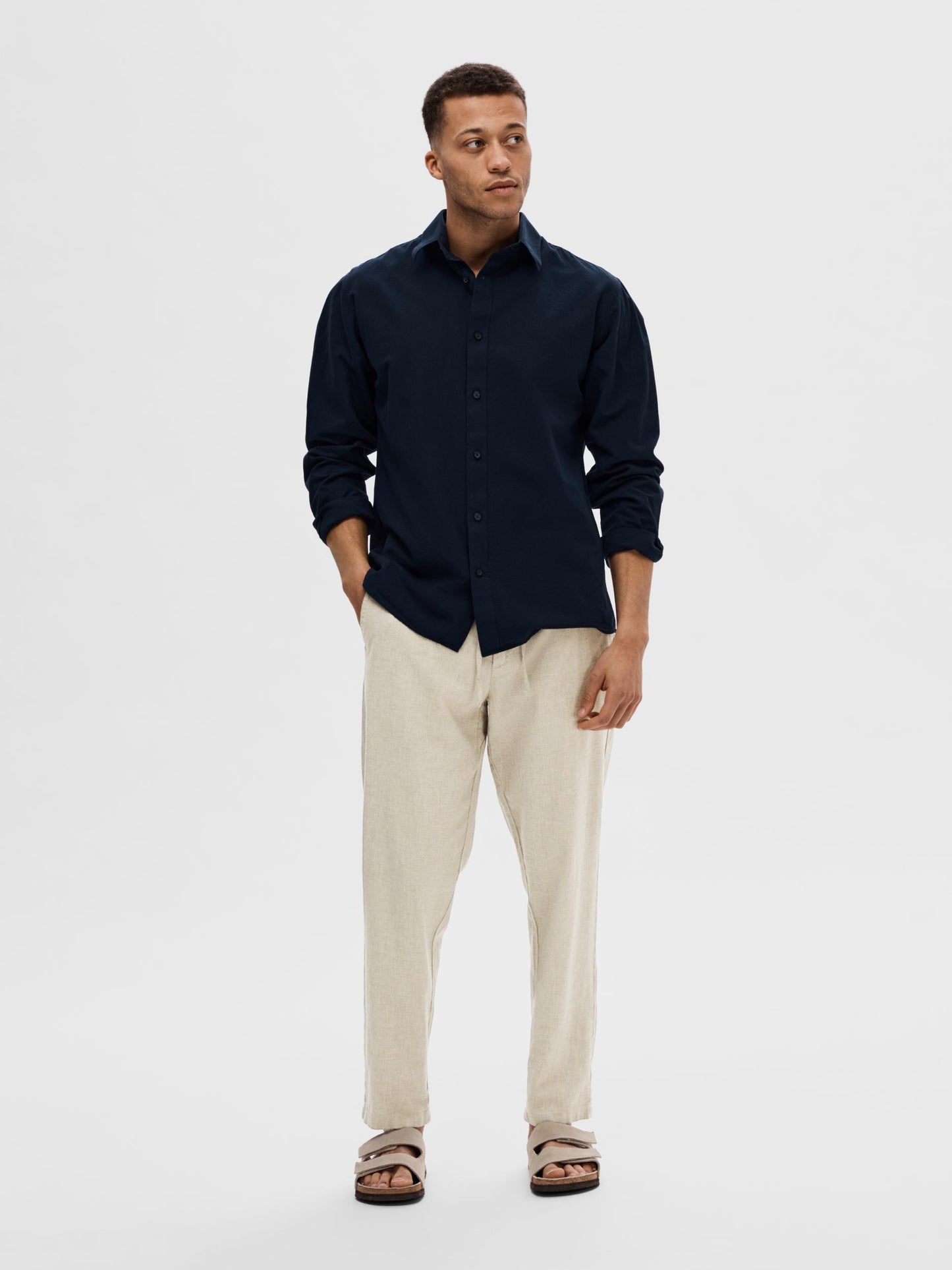 SLH172-SLIMTAPE BRODY LINEN PANT NOOS