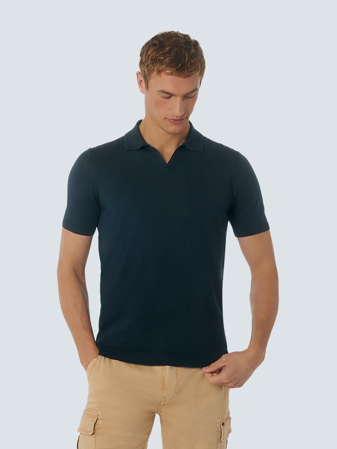 Pullover Short Sleeve Polo 2 Coloured Jacquard