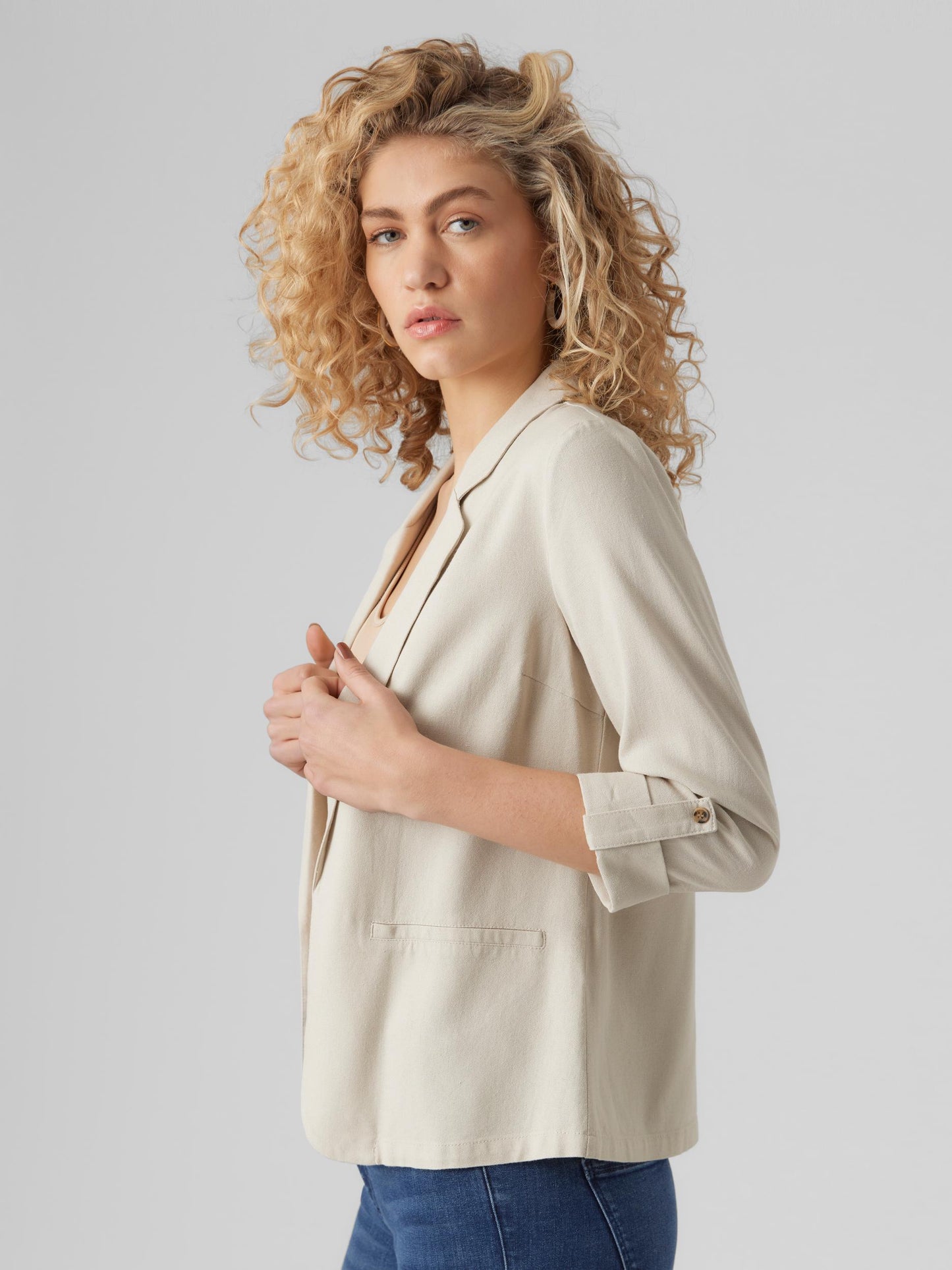 VMJESMILO 3/4 LOOSE BLAZER WVN GA NOOS