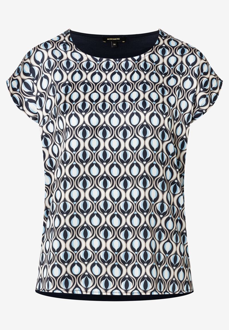Blusenshirt  grafischer Print  marine/rot  Frühjahrs-Kollektion