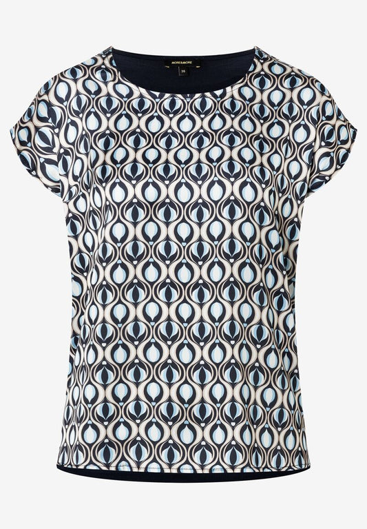 Blusenshirt  grafischer Print  marine/rot  Frühjahrs-Kollektion
