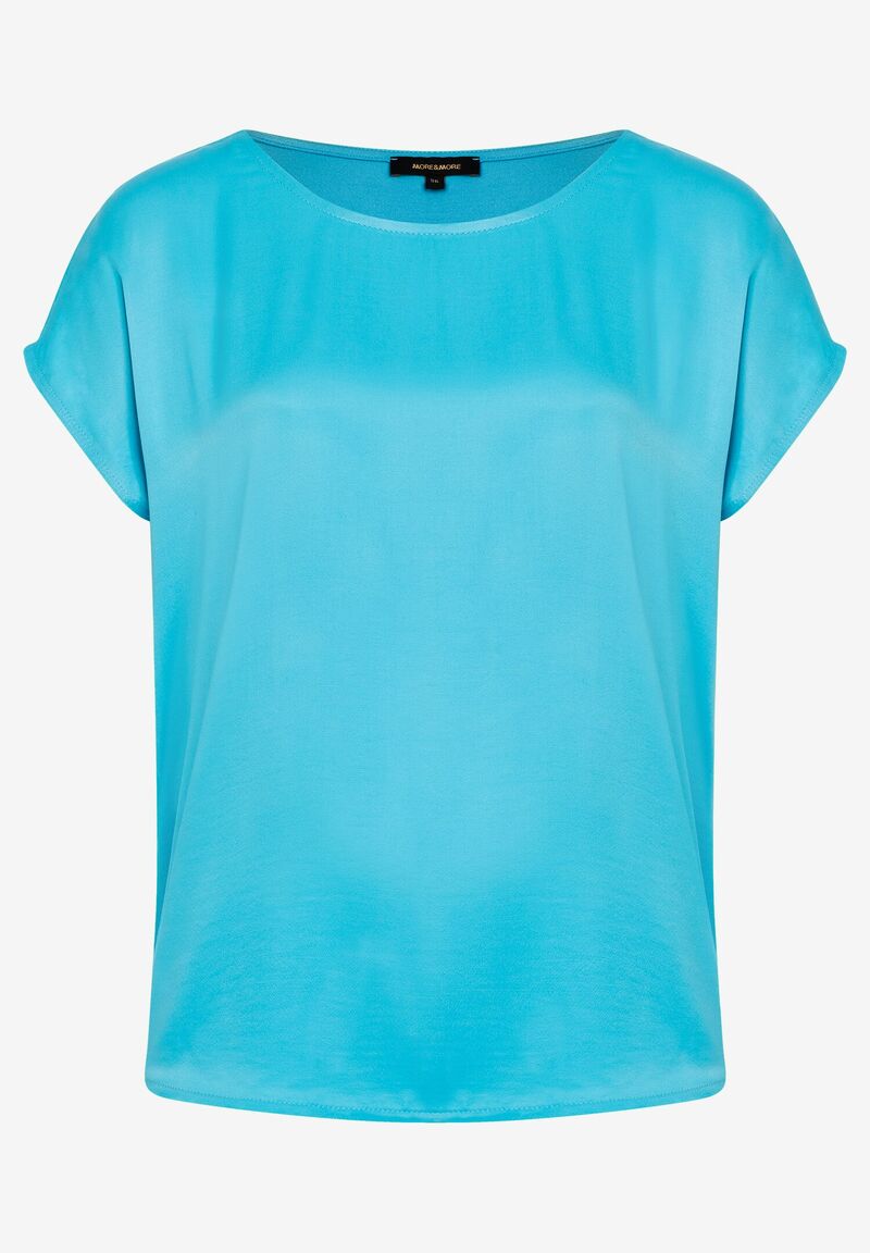 Shirt mit Satinfront  türkis  Frühjahrs-Kollektion