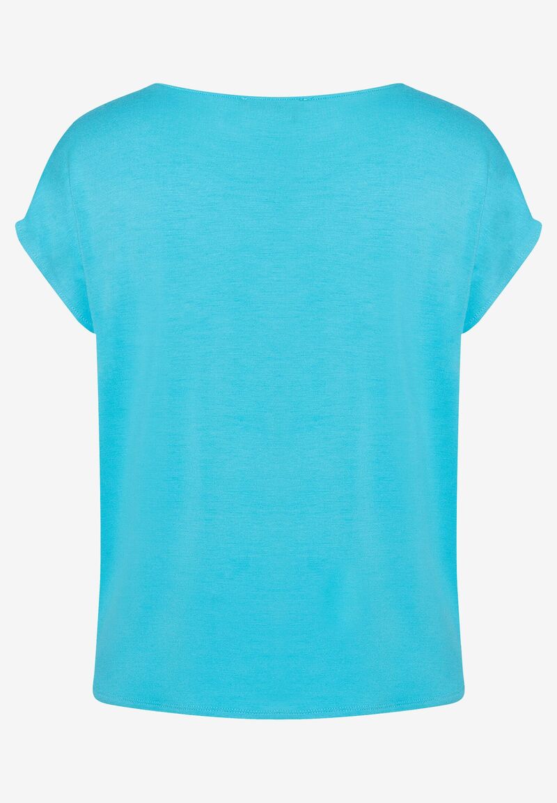 Shirt mit Satinfront  türkis  Frühjahrs-Kollektion