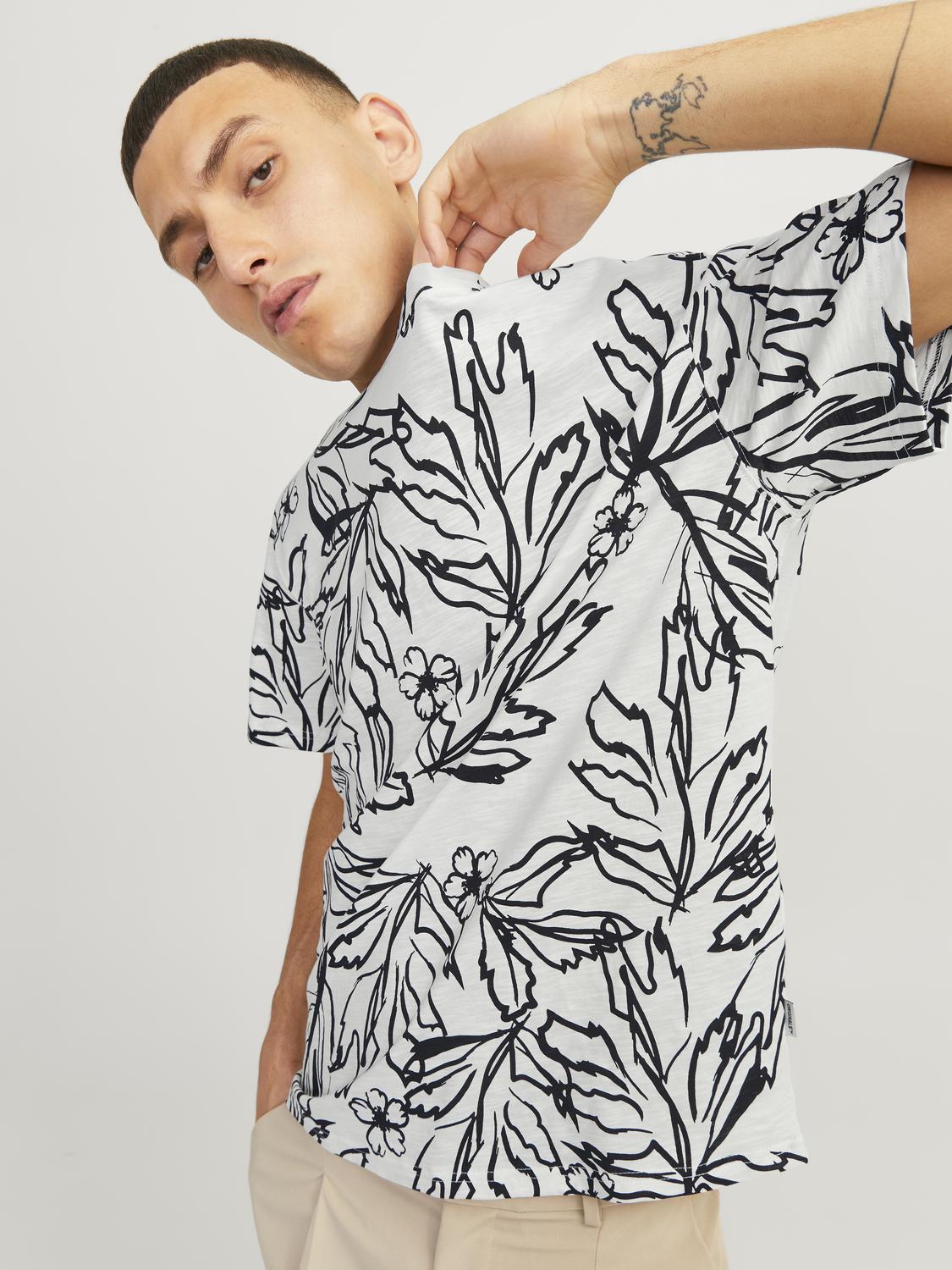 JORLAFAYETTE AOP TEE SS CREW NECK LN