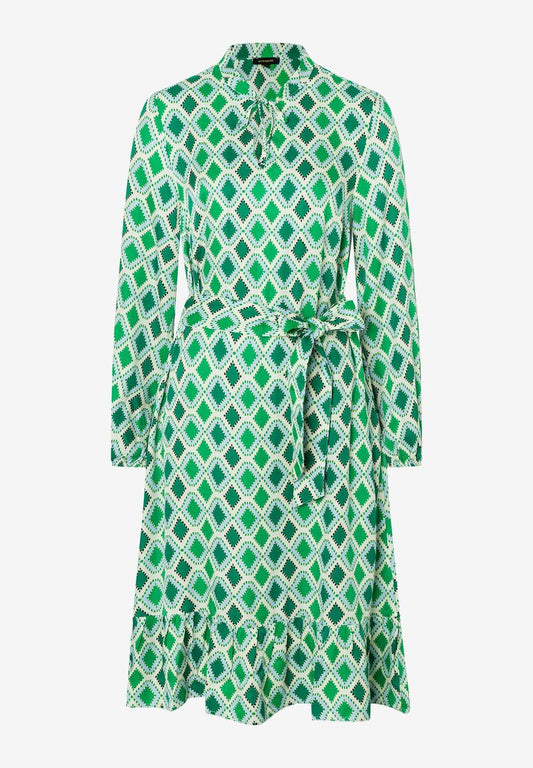 Satinkleid  grafischer Print  Frühjahrs-Kollektion