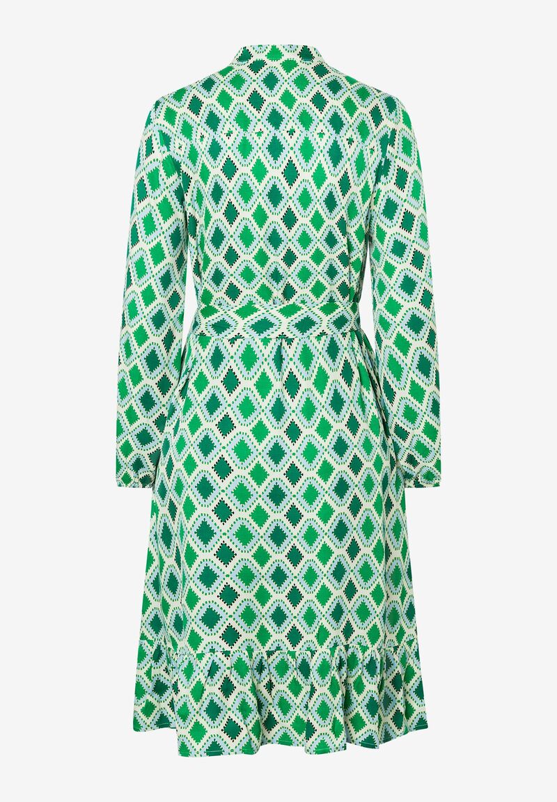 Satinkleid  grafischer Print  Frühjahrs-Kollektion